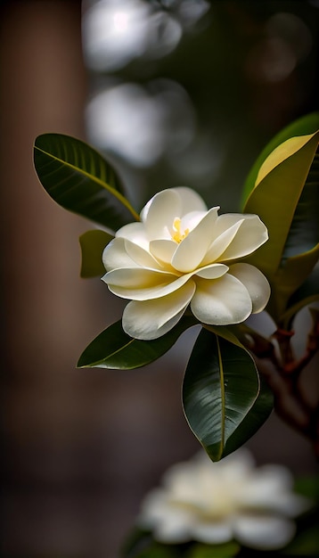 Close up of a flower on a tree generative ai