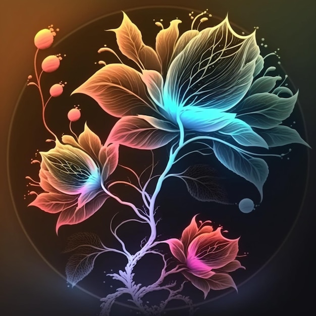 Photo a close up of a flower with a black background generative ai