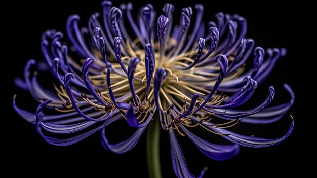 Photo a close up of a flower with a black background