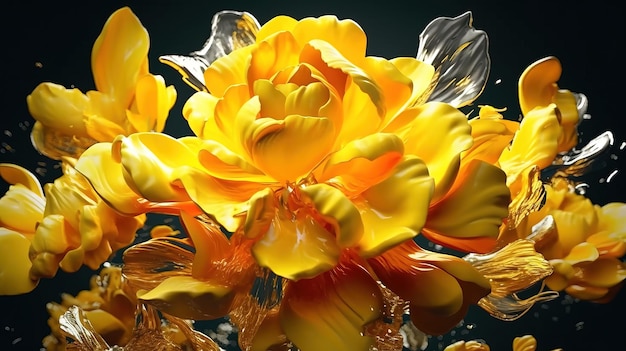 A close up of a flower with a black background