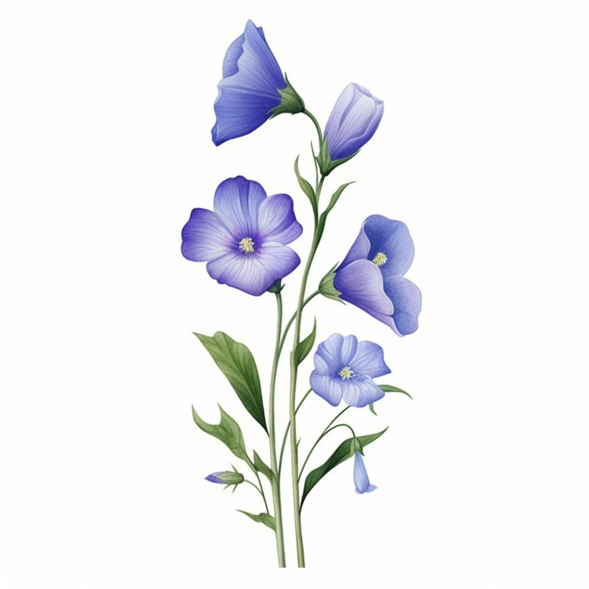 a close up of a flower with blue flowers on a white background generative ai