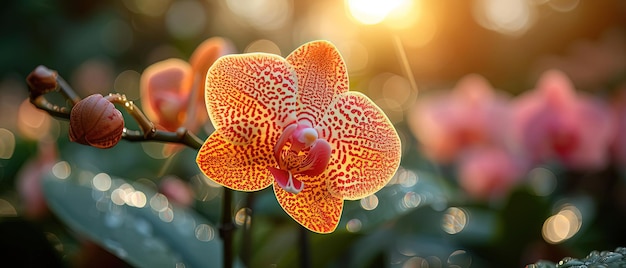 a close up of a flower with a blurry background