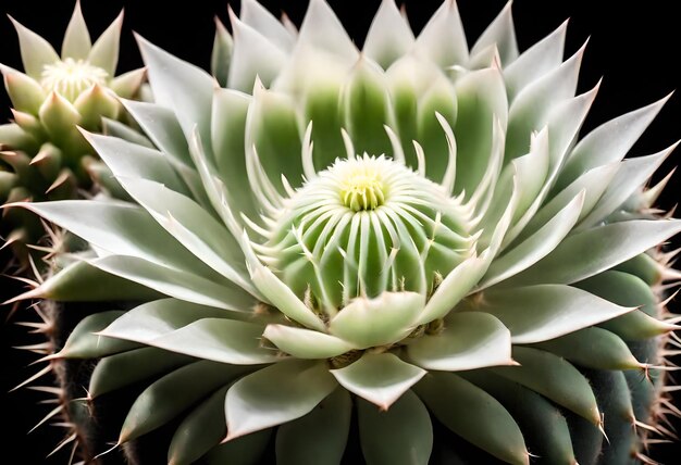 Photo a close up of a flower with the center open