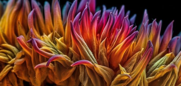 A close up of a flower with the colors of the petals.