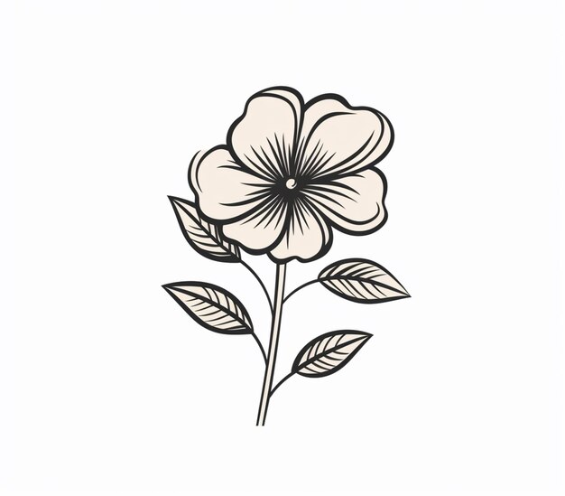 a close up of a flower with leaves on a white background generative ai