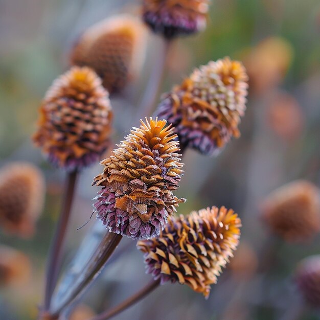 a close up of a flower with the name pine on it