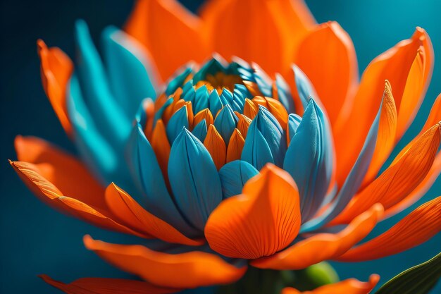 A close up of a flower with orange petals vibrant orange background