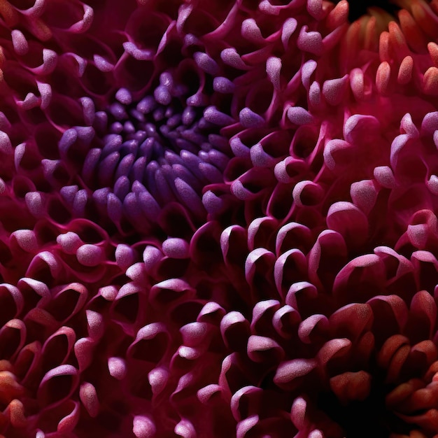 A close up of a flower with purple petals