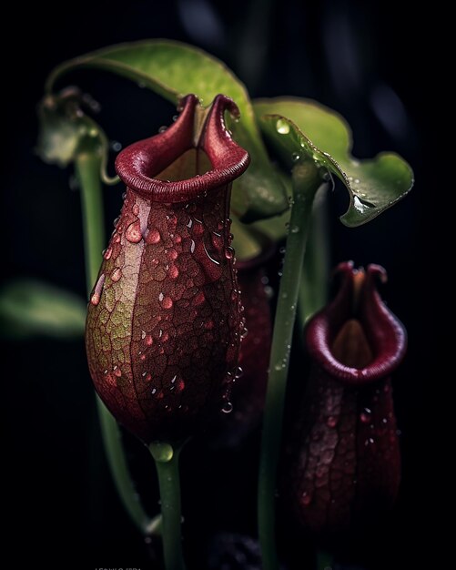 A close up of a flower with raindrops on it