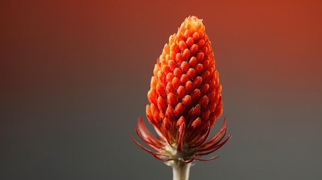 A close up of a flower with a red background