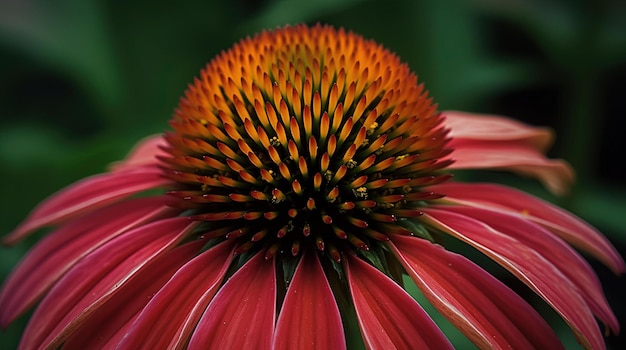 A close up of a flower with the red center of the flower.