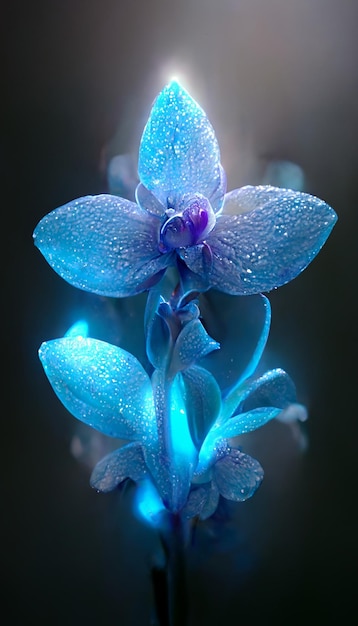 Close up of a flower with water droplets on it generative ai