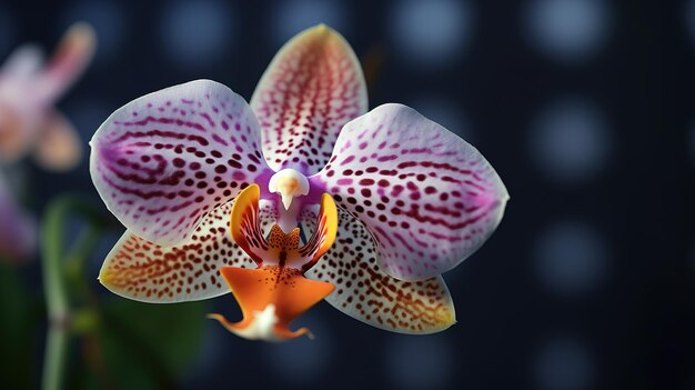Foto un primo piano di un fiore con la parola orchidea su di esso