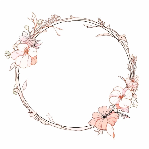 a close up of a flower wreath with a white background generative ai