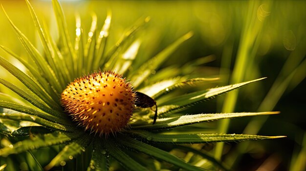 A close up of a flower