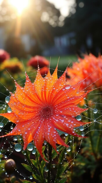 a close up of a flower