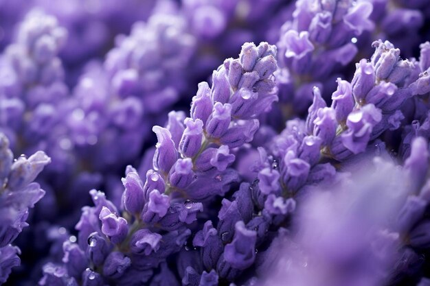 A close up of the flowers in the lavender field