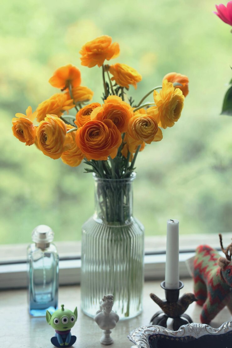 Photo close-up of flowers in vase on table