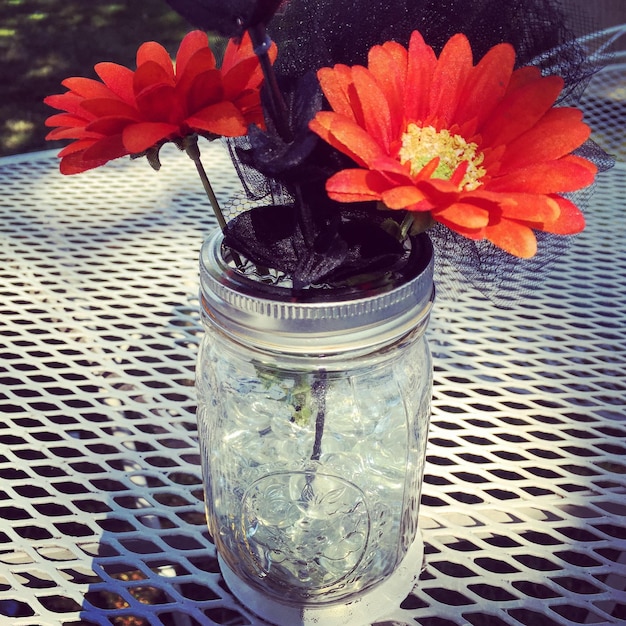 Photo close-up of flowers in vase