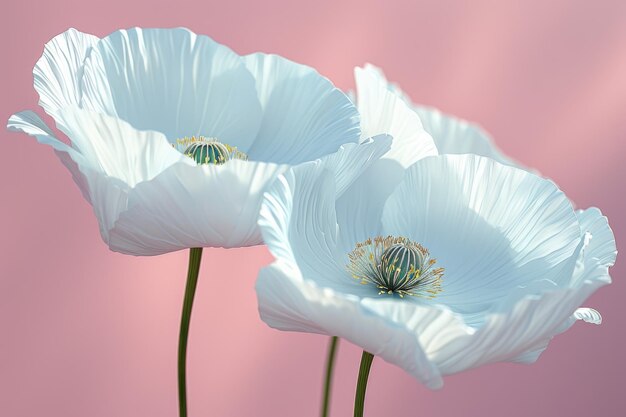 Photo a close up of the flowers of the white poppy