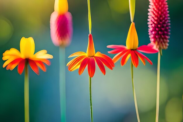 Photo a close up of flowers with the background of a blurry background