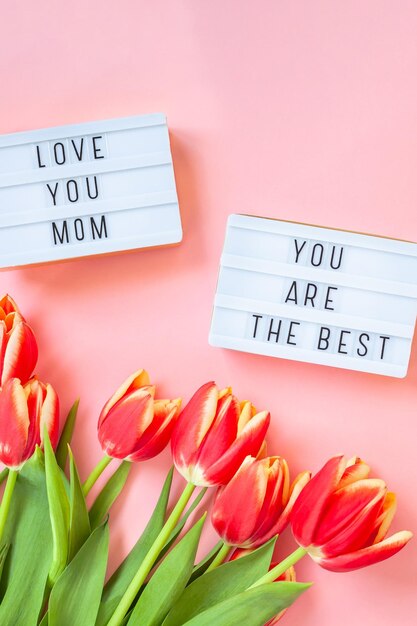 Photo close-up of flowers with text against pink background