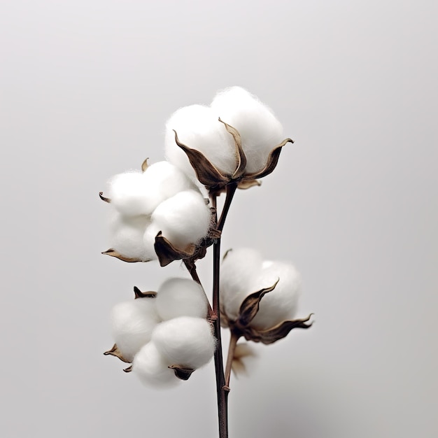 Close up of fluffy cotton flowers