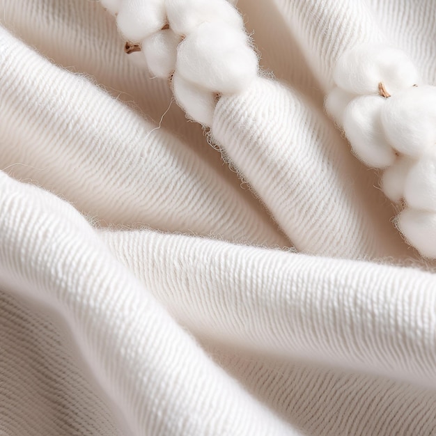 Close up of fluffy cotton flowers