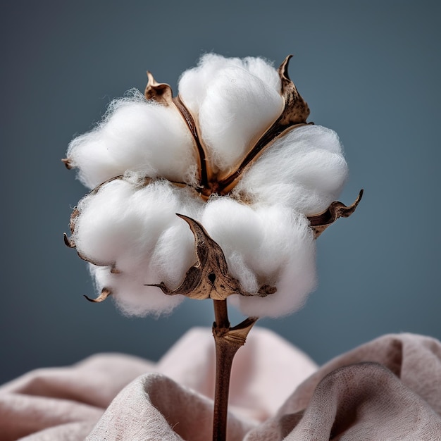 Close up of fluffy cotton flowers