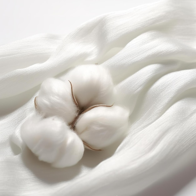 Close up of fluffy cotton flowers