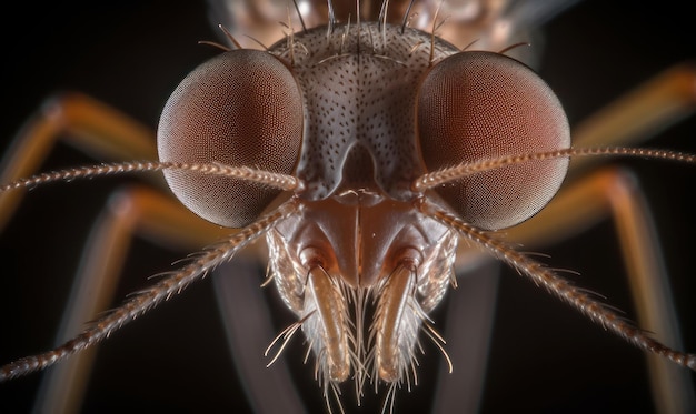 A close up of a fly's eyes