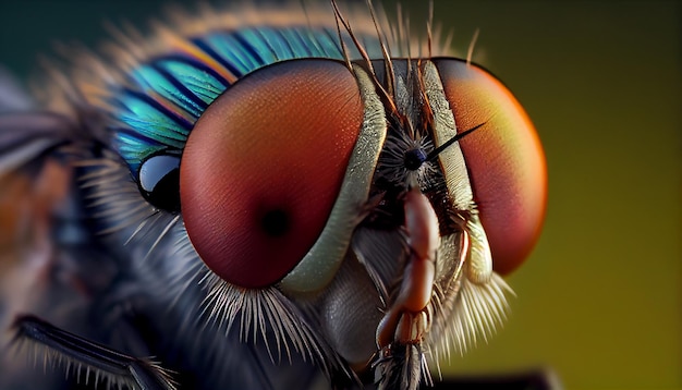 Photo a close up of a fly's eyes