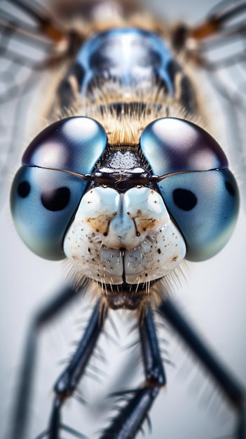 A close up of a fly's eyes