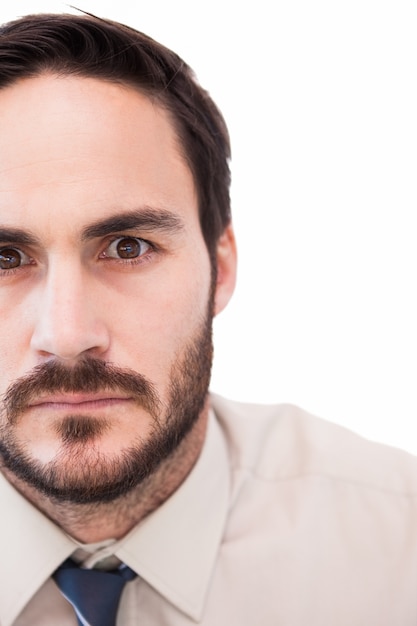 Close up of focused businessman