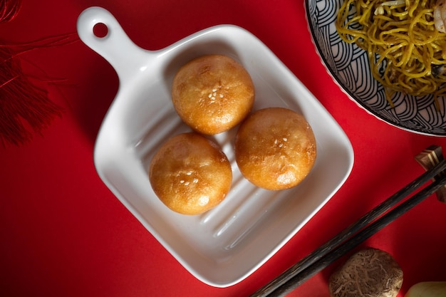 Photo close-up of food in bowl on table