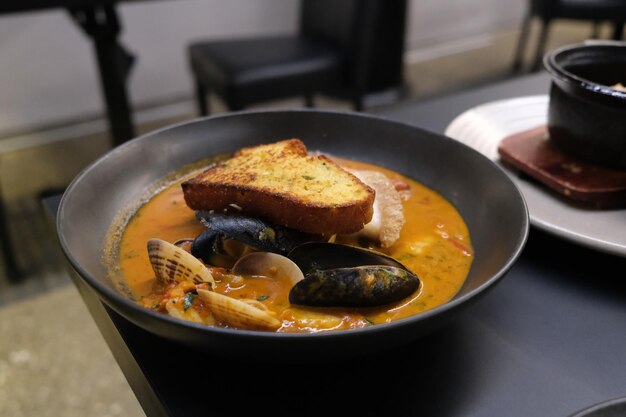 Close-up of food in bowl on table