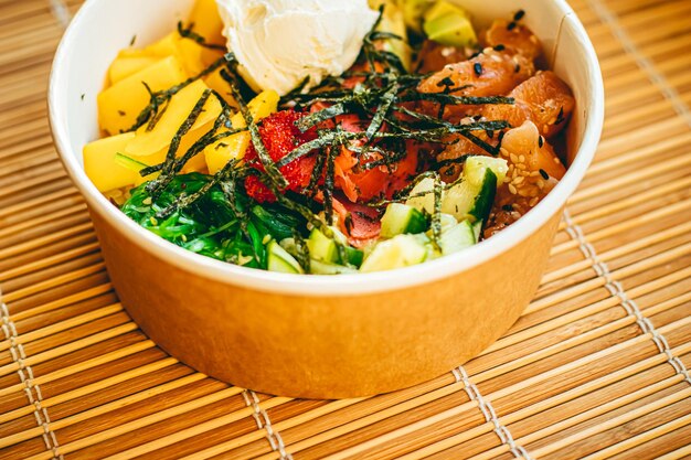 Close-up of food in bowl on table