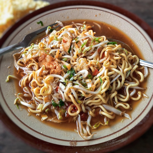 Photo close-up of food in bowl on table