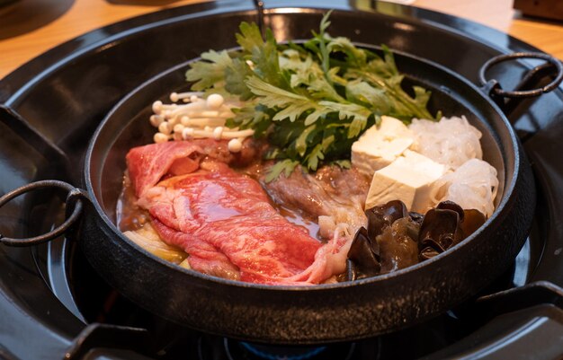 Photo close-up of food in cooking pan