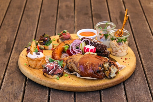 Close-up of food on cutting board