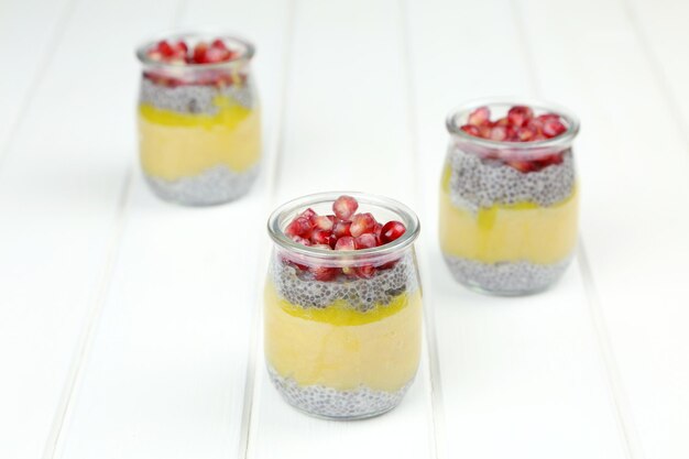 Close-up of food in jars on table