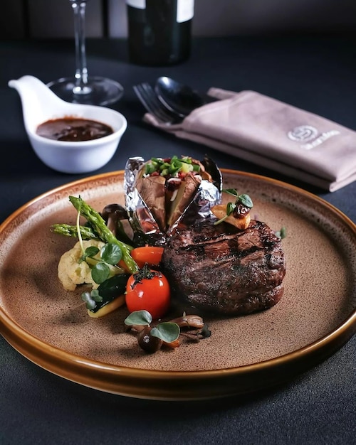 Close-up of food in plate on table