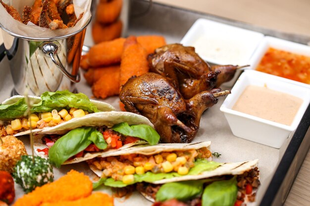 Close-up of food in plate on table