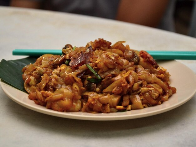 Close-up of food in plate on table