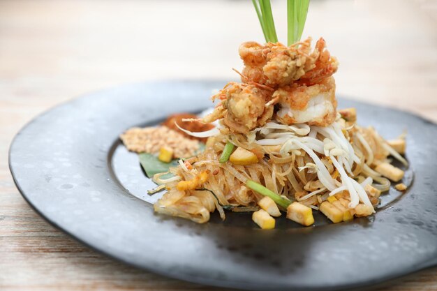 Close-up of food in plate on table