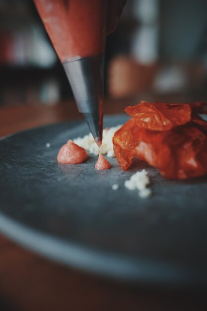 Photo close-up of food in plate