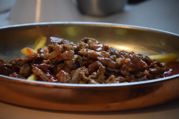 Photo close-up of food in plate