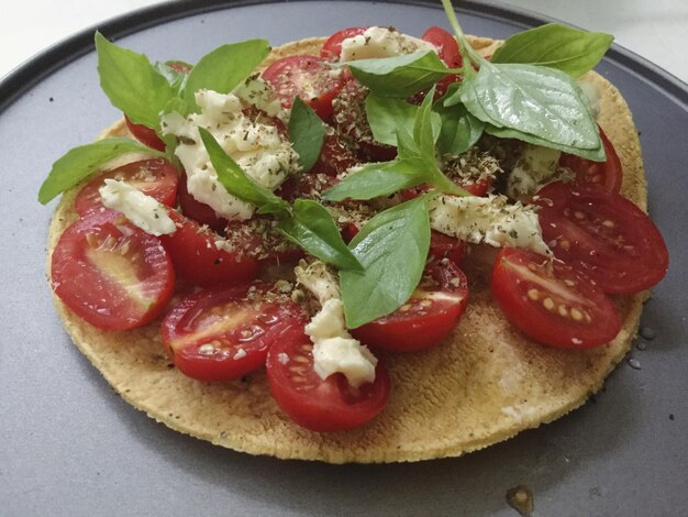 Foto prossimo piano del cibo nel piatto