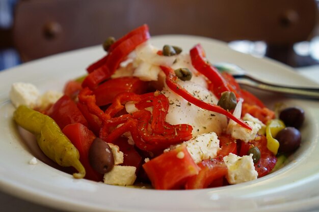 Foto prossimo piano del cibo nel piatto