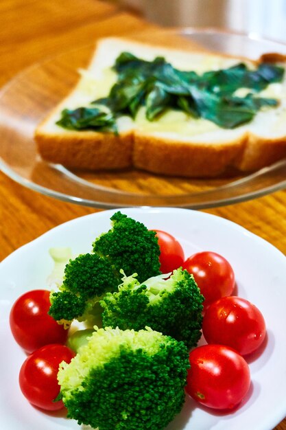 Photo close-up of food in plate